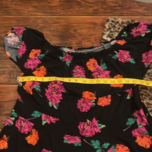 Torrid Black Floral Off Shoulder Design Contemporary Boho Feminine Jumpsuit - Picture 11 of 16